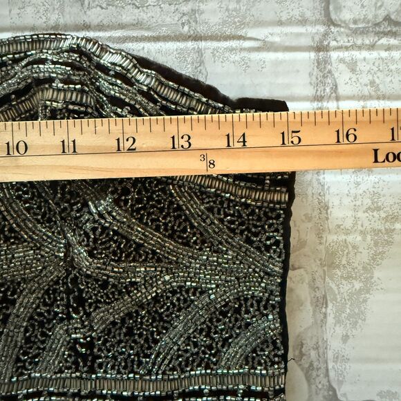 Kimchi Blue Velvet Beaded Bustier Elegant Embellished Zip Top Crop Sz L - Picture 3 of 10